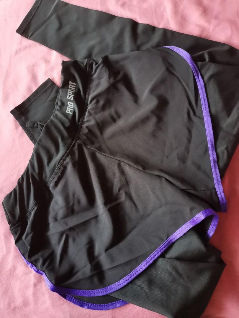 BN Fitness Wear Set (Purple/Black), Women's Fashion, Activewear on