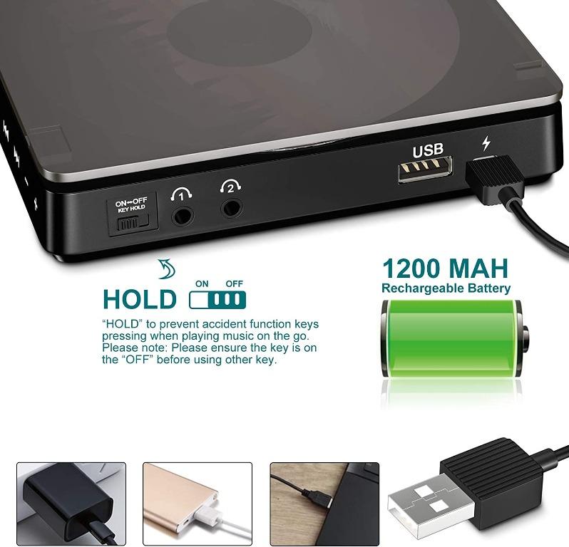 [BNIB] Gueray (KC708) Portable CD Player with 1200mAh Rechargeable