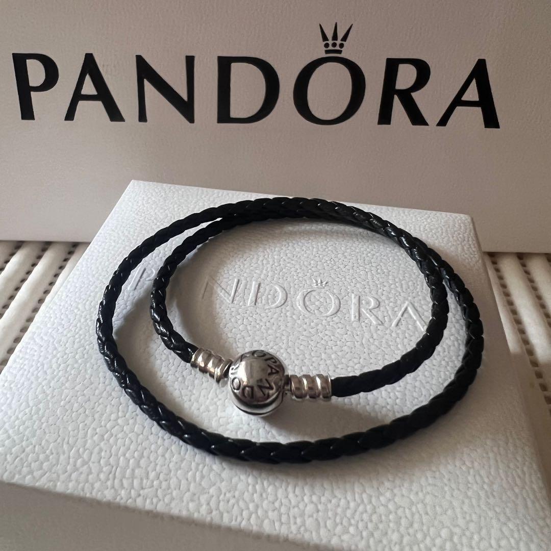 Pandora Double Black Leather Bracelet