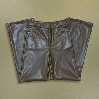 Brown PU Leather Pants