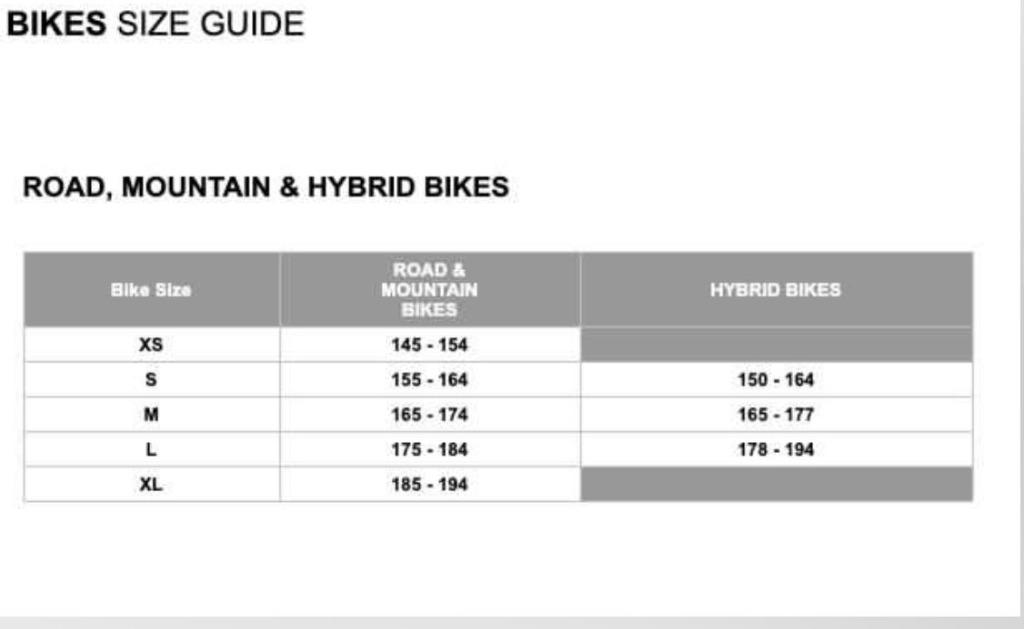 Triban 540 on sale size guide