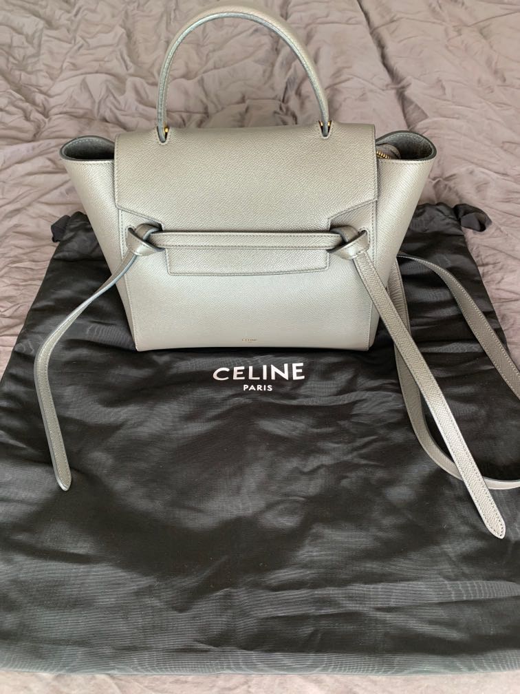 Celine micro belt bag in grey, Women's Fashion, Bags & Wallets, Cross-body  Bags on Carousell