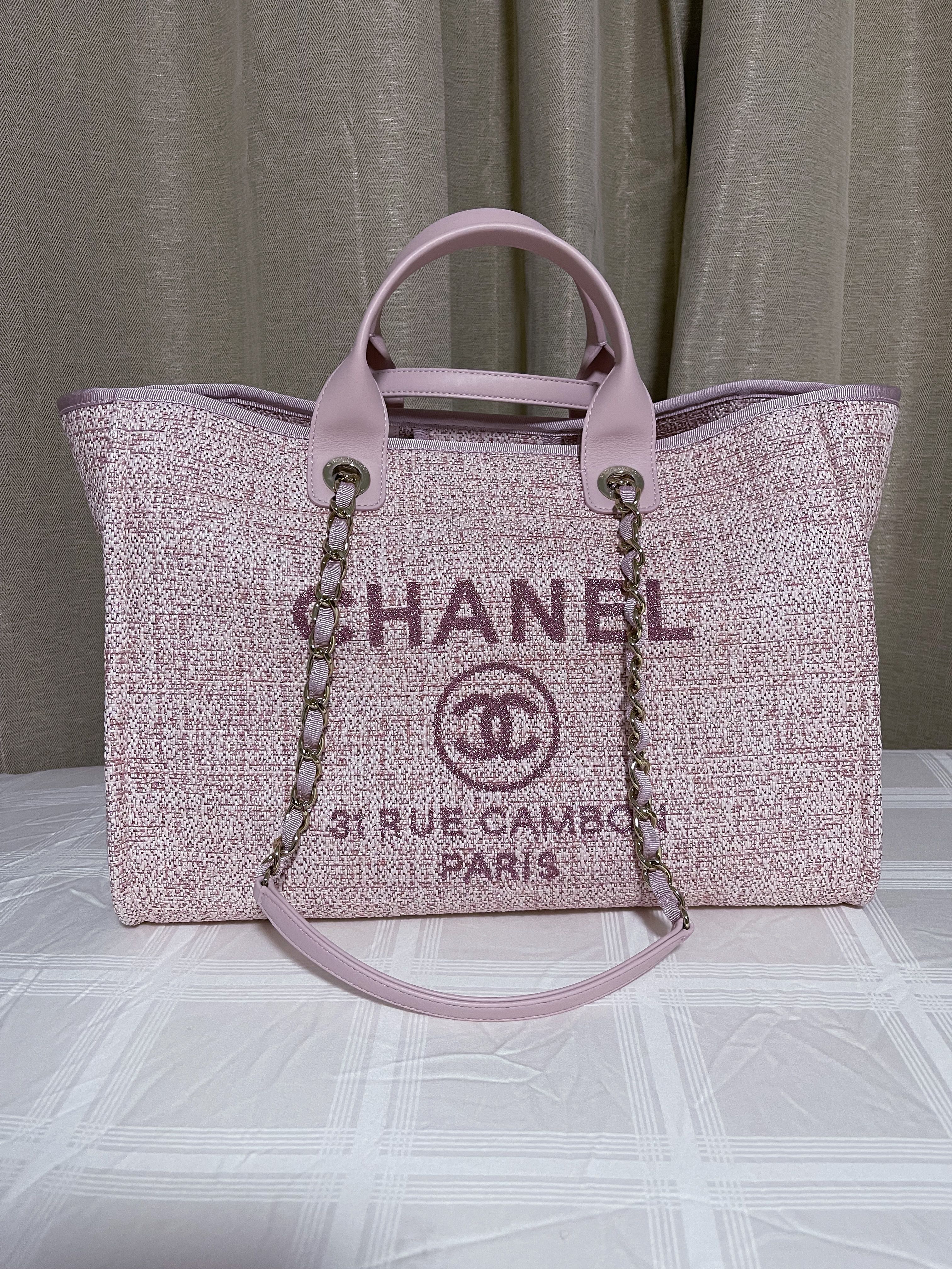 reserved Chanel Deauville Tote Pink Large Shopping Bag Luxury