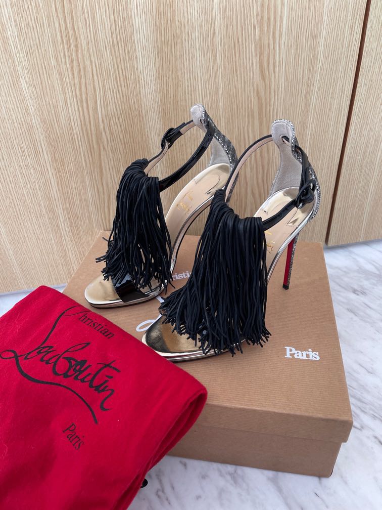 Christian louboutin sales fringe heels