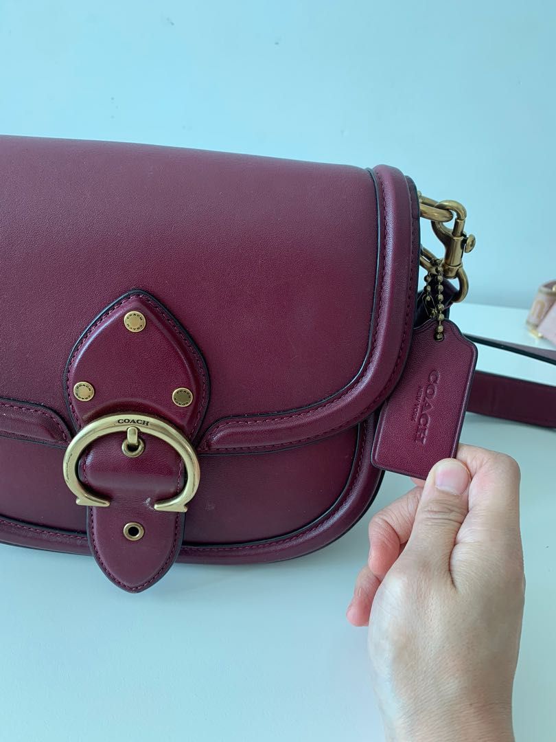 Coach Burgundy Leather Chain Baguette Bag at 1stDibs | coach burgundy  shoulder bag, burgundy coach purse, coach burgundy crossbody bag