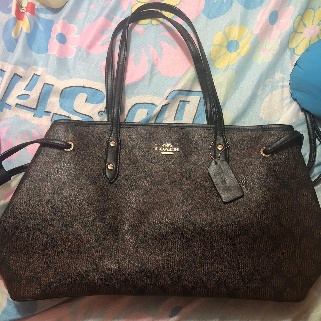 Coach pvc top drawstring carryall
