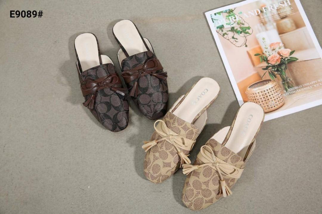 Coach Stassi Mules Signature Stud Flat Slide Slip Women's Shoes E9089#sv