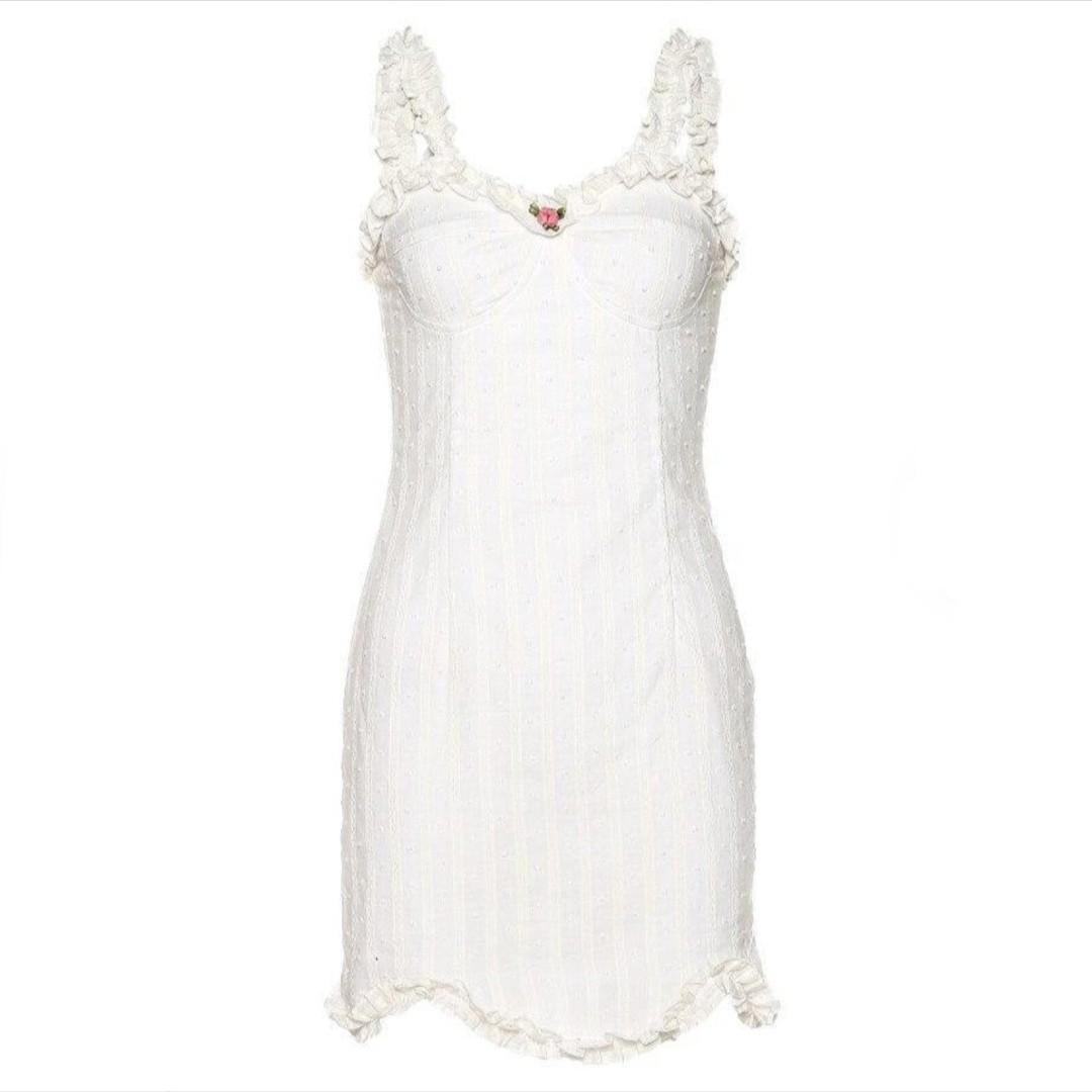 Coquette Cottagecore Mini White Dress 