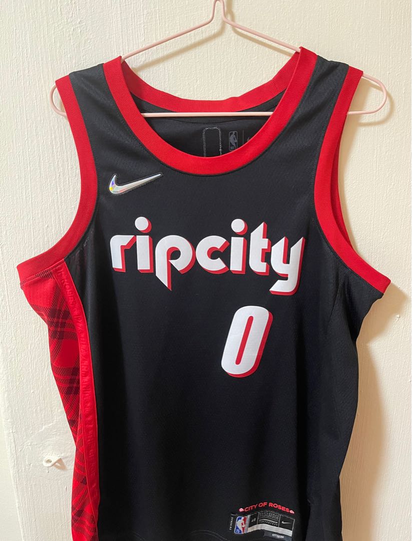Damian Lillard Authentic Swingman NBA Jersey L size Men s Fashion