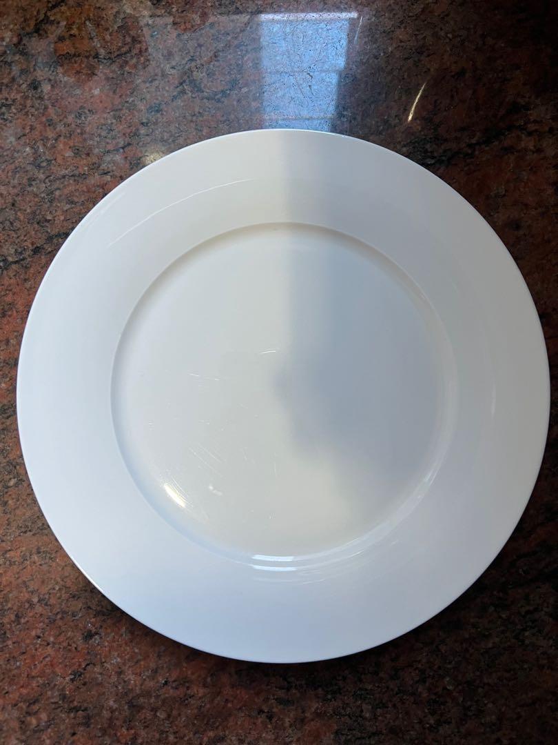 Dynasty Fine Bone China White Dinner Plates (Set of 6), Furniture