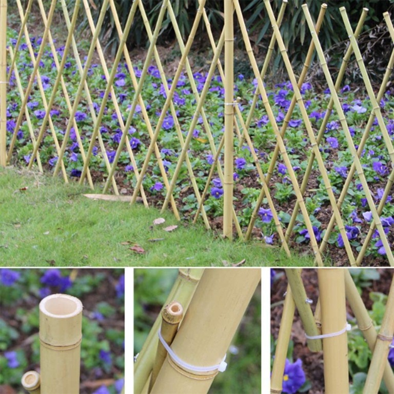 Expandable Bamboo Trellis Poles Lattice Fence Stretch 2Mx0.9M Gardening