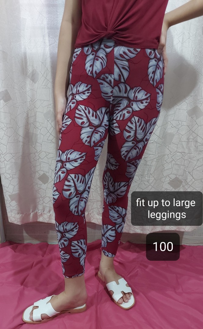 Flower Design Leggings, Women's Fashion 