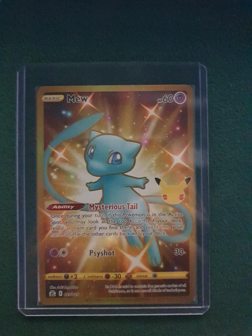 Gold Mew 25th anniversary celebrations pokemon TCG, Hobbies & Toys, Toys &  Games on Carousell