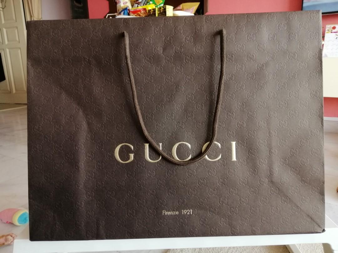 Gucci brown paper bag discount