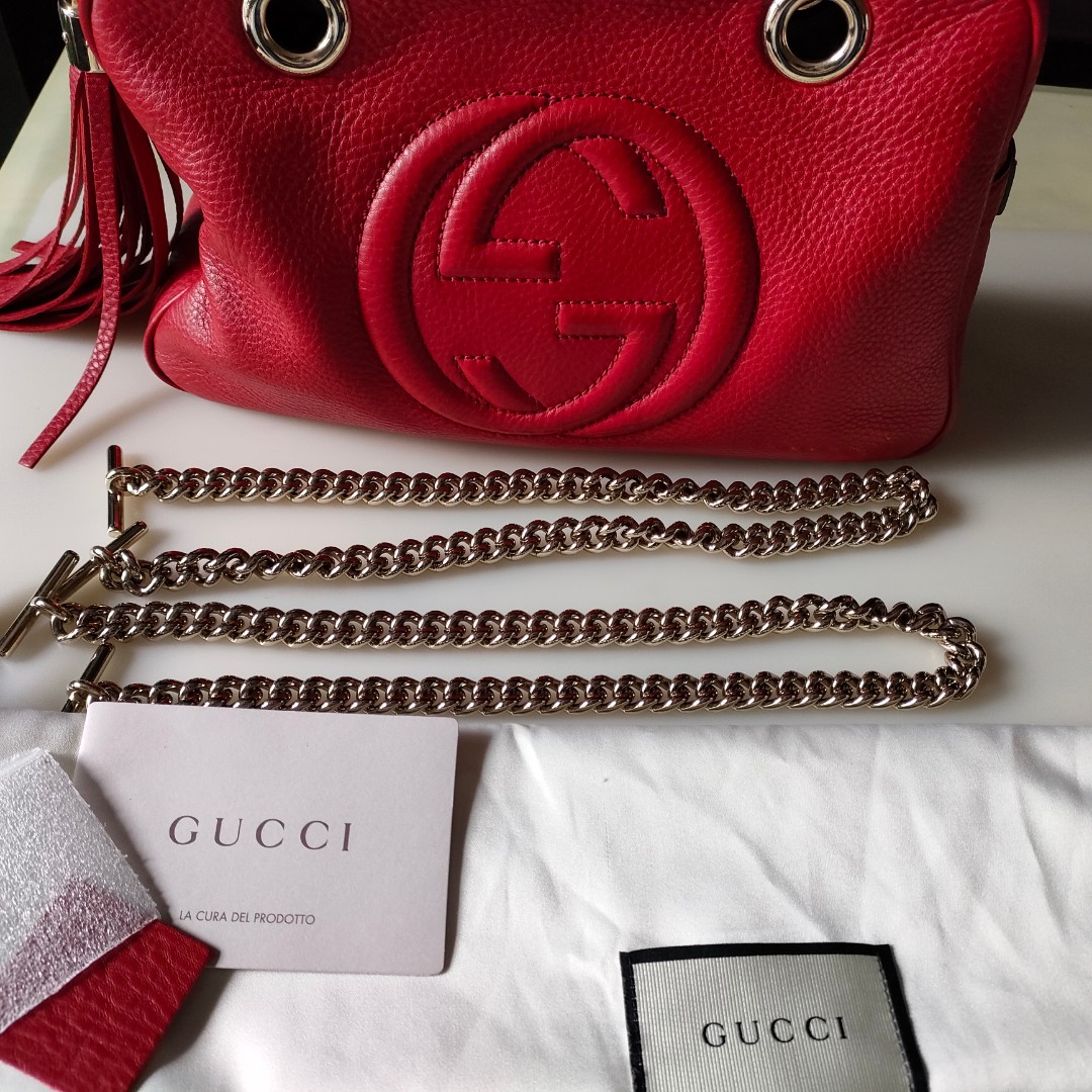 Red gucci discount soho bag
