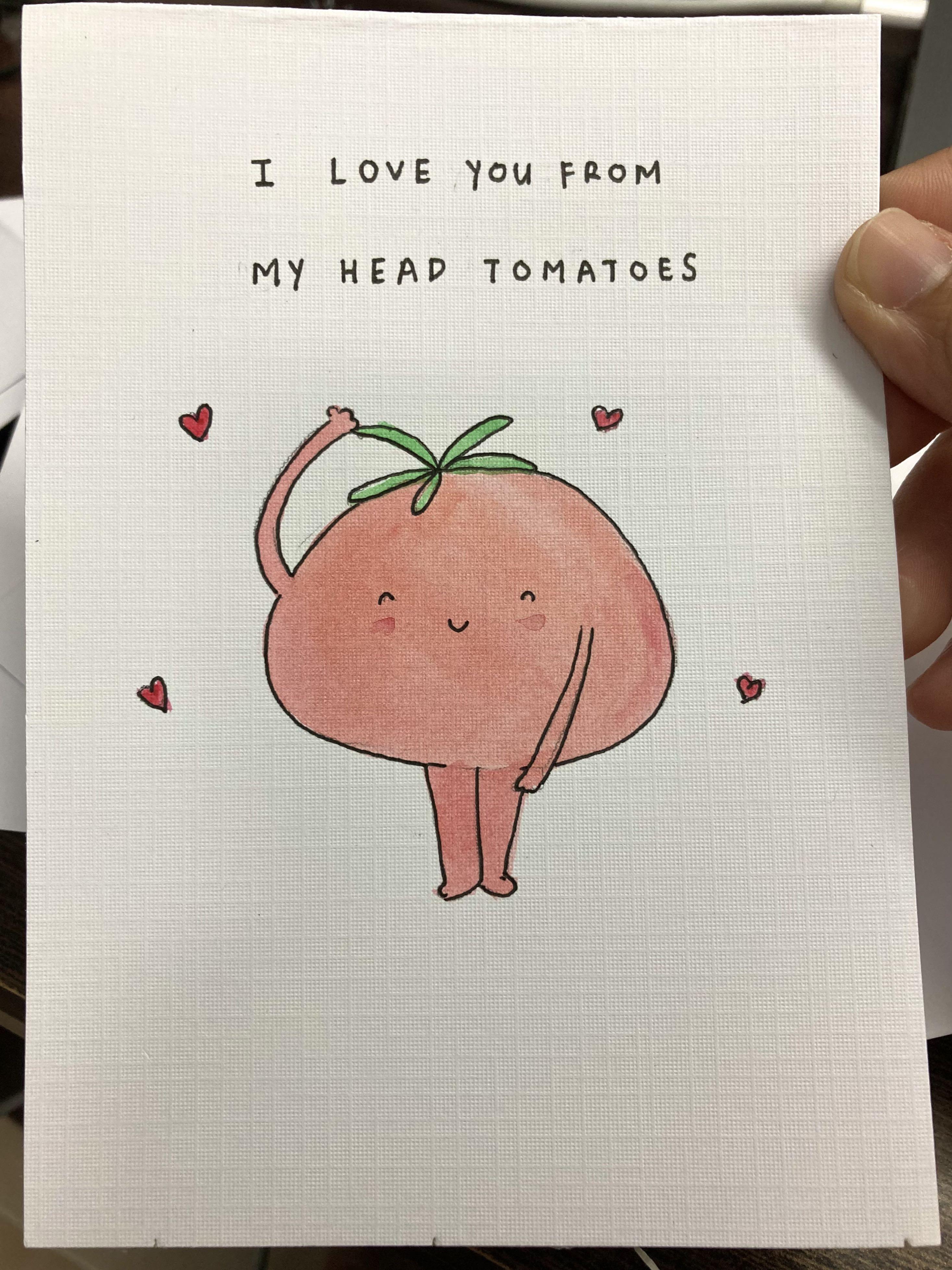 Handmade Watercolour Greeting Card for couples, Hobbies & Toys, Stationery  & Craft, Handmade Craft on Carousell