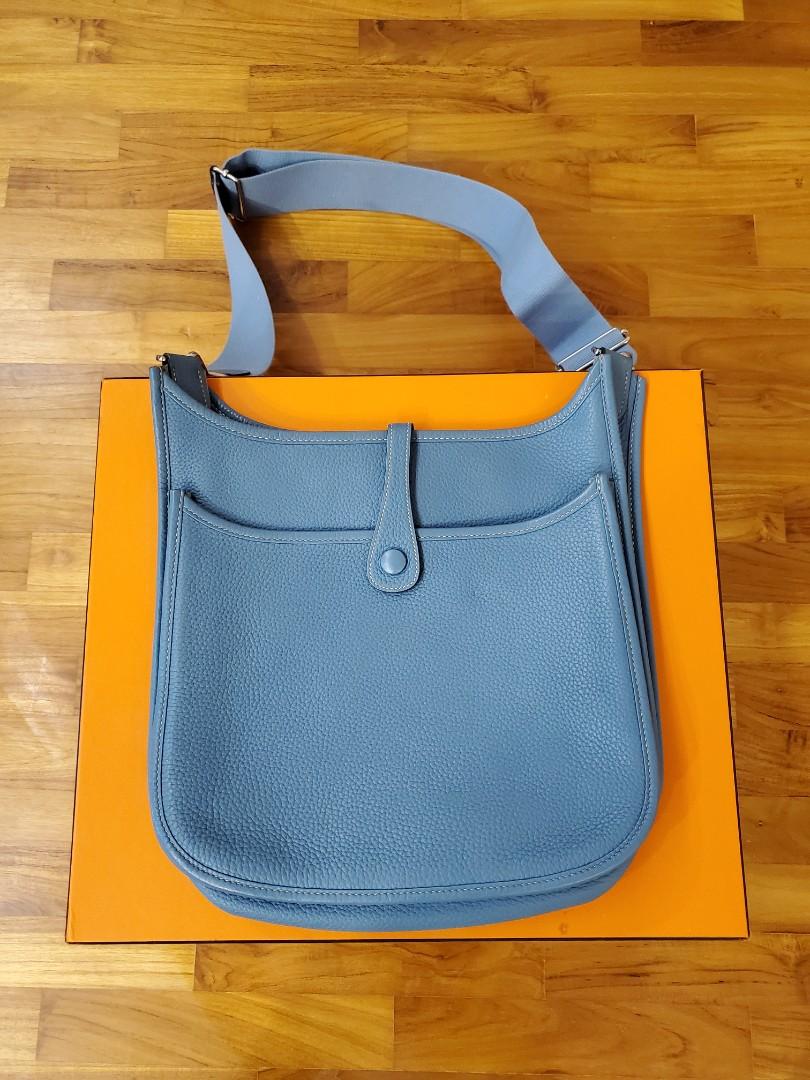 Evelyne leather crossbody bag Hermès Navy in Leather - 34460743