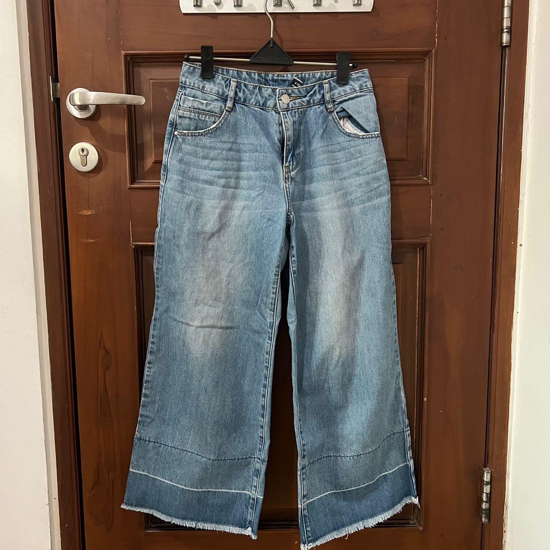 High Waist Blue Jeans, Fesyen Wanita 