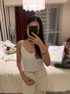 HNM divided white tank top