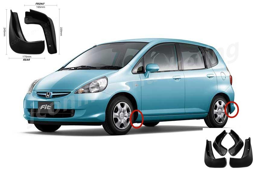 Honda Fit Jazz 08 10 Premium Splash Guard Mudguard, Auto Accessories on Carousell