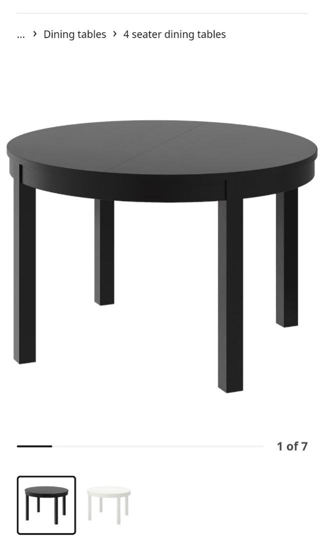 IKEA Bjursta Extendable Round Dining Table (46 seaters), Furniture