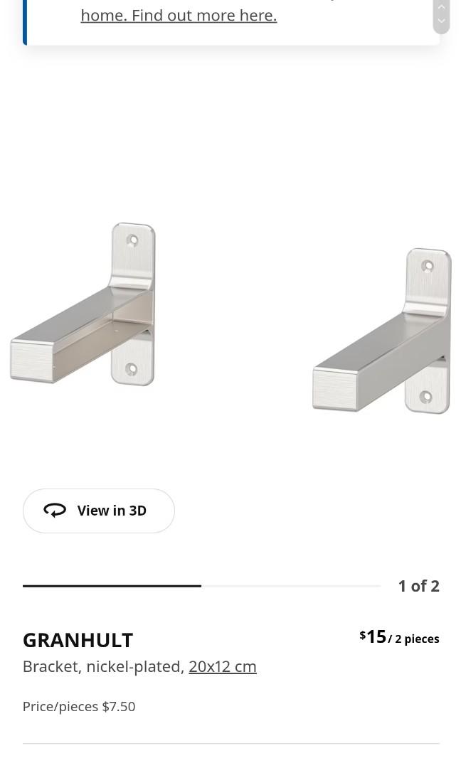 IKEA GRANHULT Shelf Brackets, Furniture & Home Living, Furniture, Shelves, & Racks on