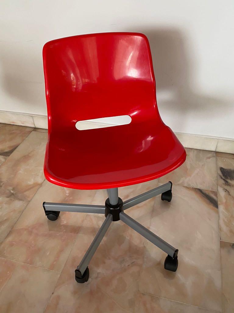 IKEA Snille Swivel Chair Red Furniture Home Living Furniture