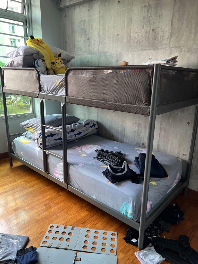 IKEA Tuffing Bunk Bed, Dark Gray, Furniture & Home Living, Furniture