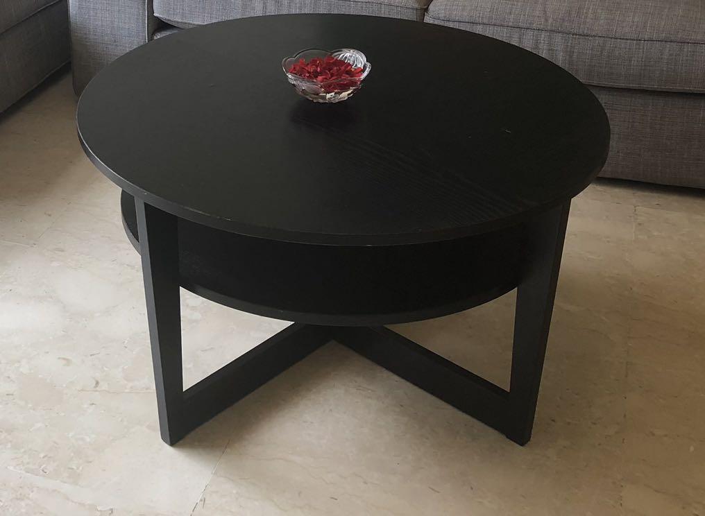 Ikea Vejmon black brown coffee table, Furniture & Home Living