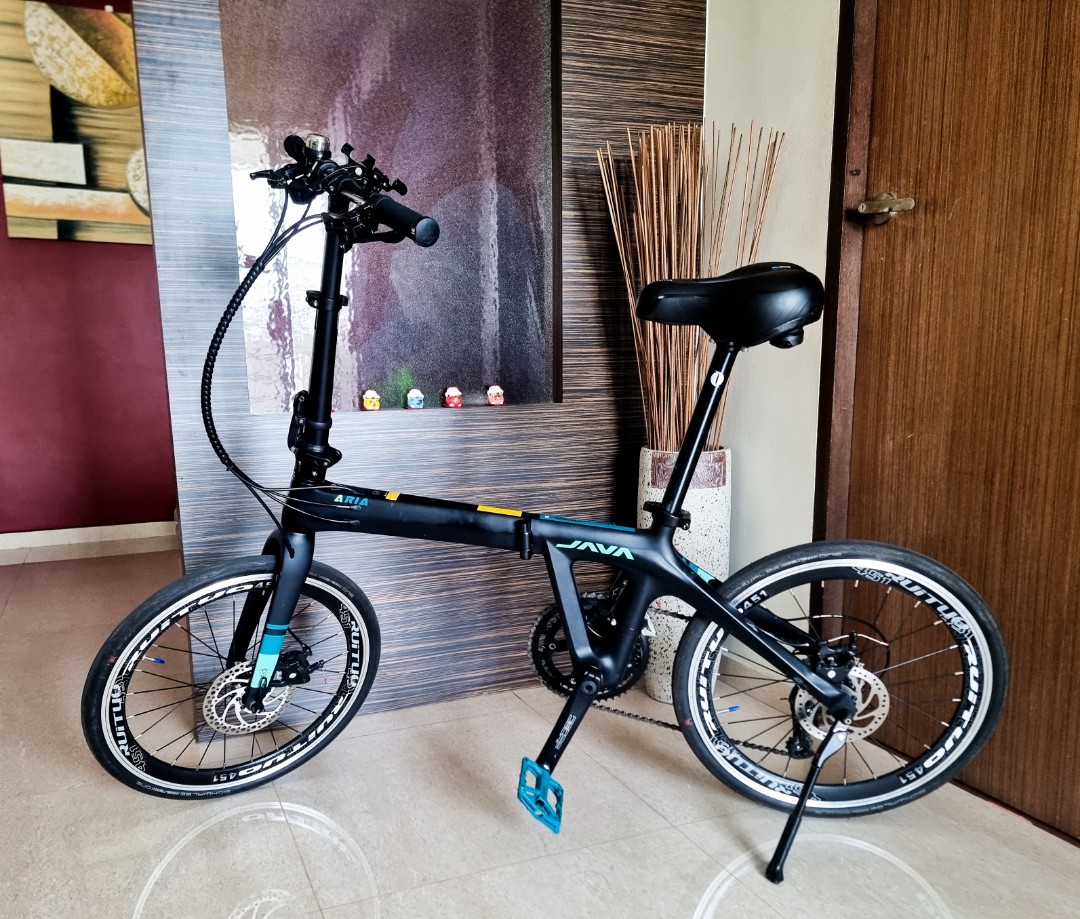 JAVA ARIA Carbon Fibre 18 Speed Folding Bike, Sports Equipment