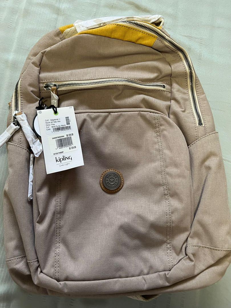 Kipling Troy Backpack (Category: Backpacks) located in Singapore. Submitted by linfromsg (Listing ID 1150013521, Image 2). Description: Authentic Kipling Backpack Brand New with tag Bought at $229 from Kipling retail shop Comes with a laptop compartment Size about 32x45x18.5 cm.