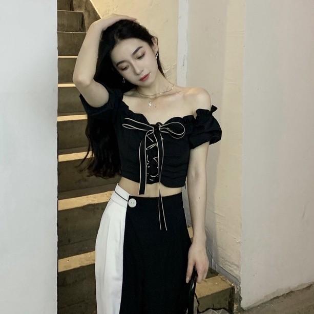 Korean Slash Neck Bow Pre Order, Women's Fashion, Tops, Others Tops on ...