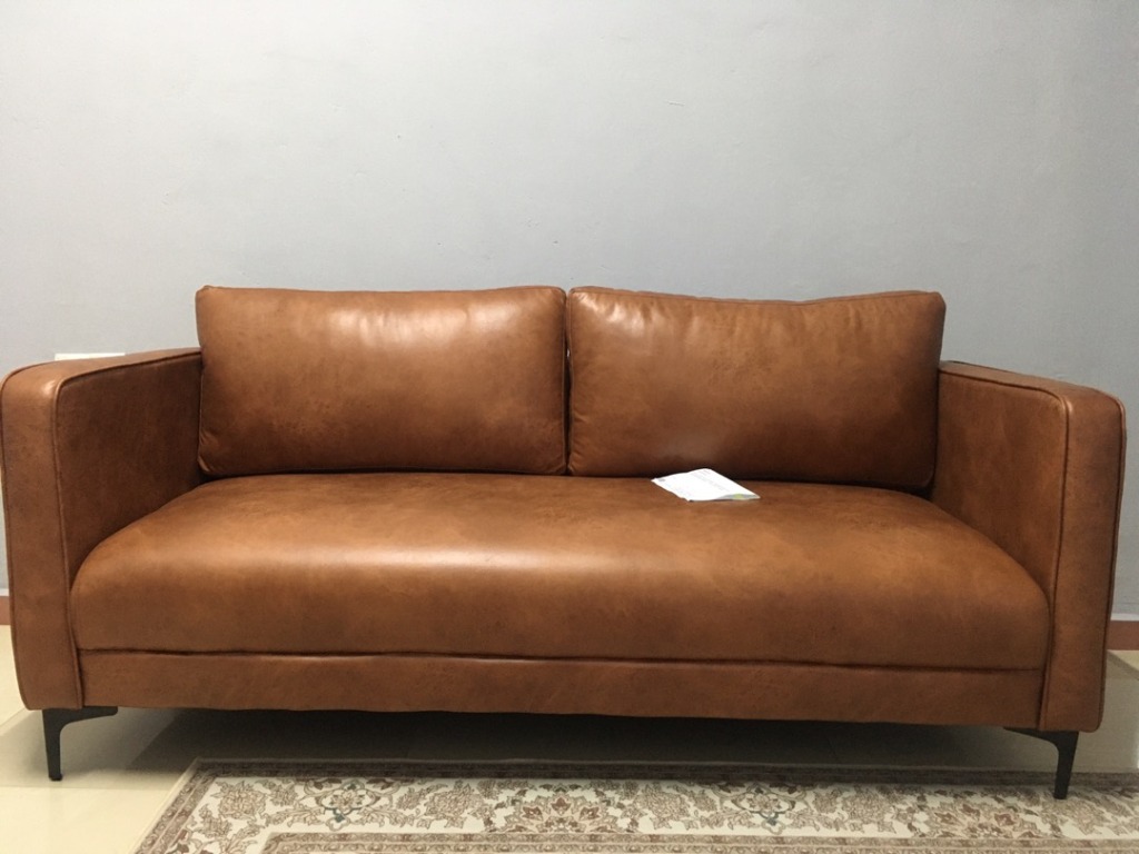 LEATHER LOOK FABRIC SOFA 1 2 3 SEATER Furniture Home Living
