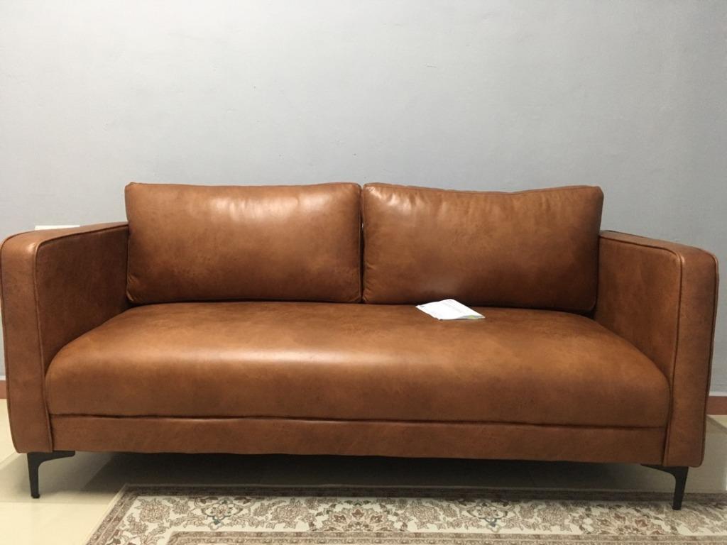 LEATHER LOOK FABRIC SOFA 1 2 3 SEATER Furniture Home Living