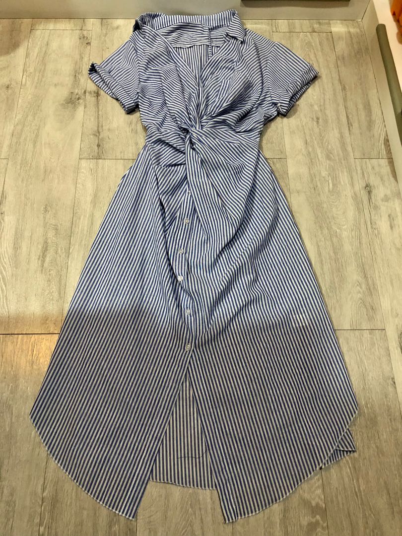 Free ongkir Linen Stripe Maxi Dress 