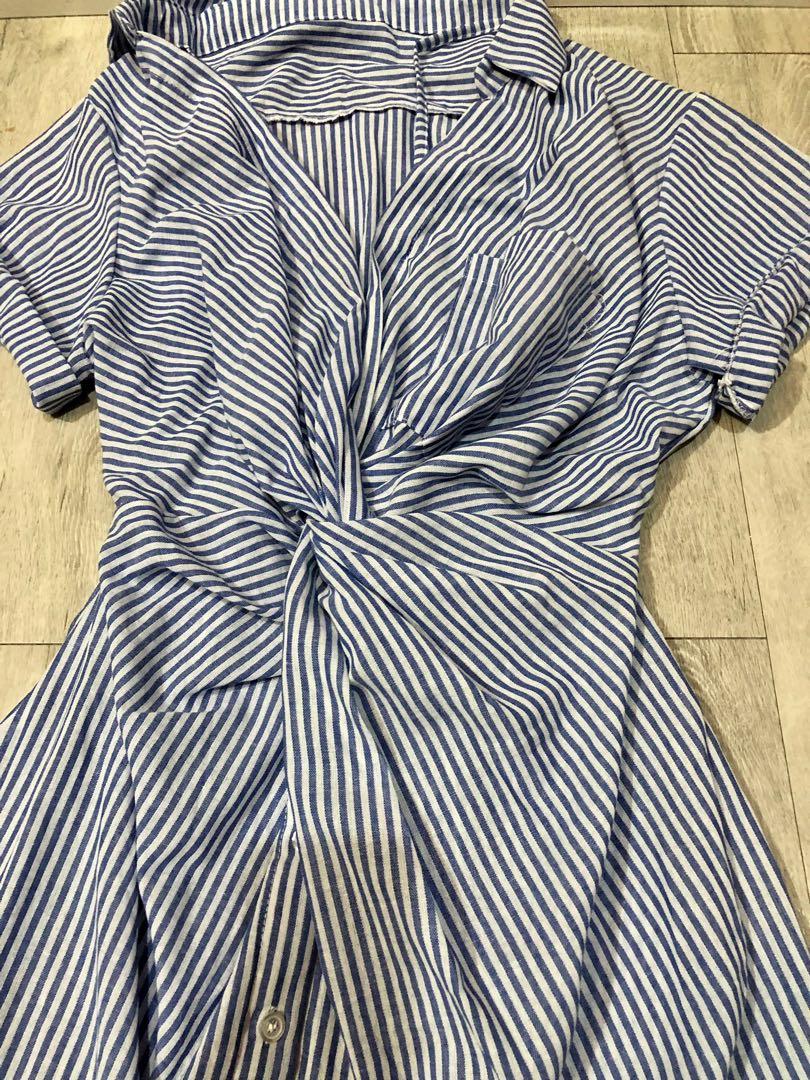 Free ongkir Linen Stripe Maxi Dress 