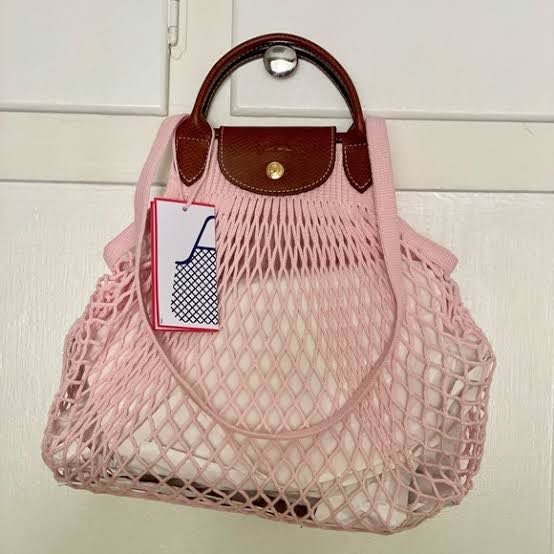 Longchamp Le Pliage Filet Top Handle Shoulder Bag Color Pink