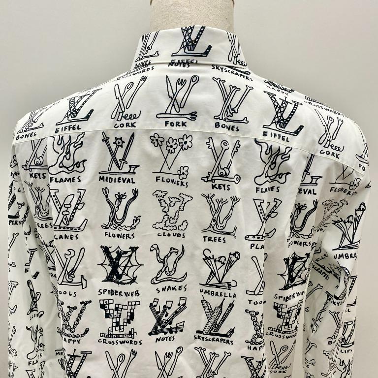 Premium Louis Vuitton Shirt White Letter Print (CT033) - KDB Deals