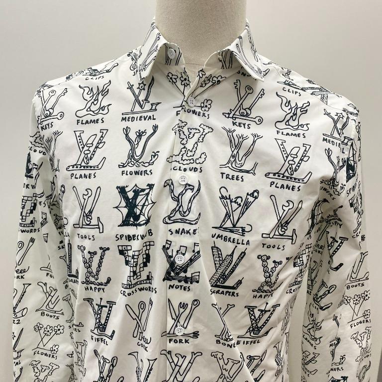 Louis Vuitton Printed Cotton T-Shirt Milk White. Size S0