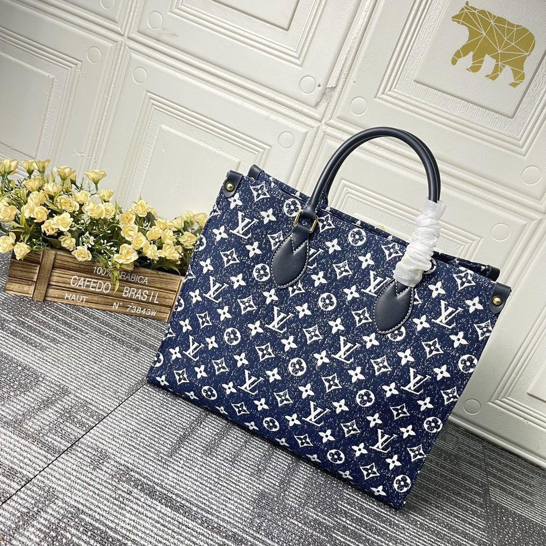 Authentic L V On The Go MM Denim Blue Bag Year 2022, Luxury, Bags & Wallets  on Carousell