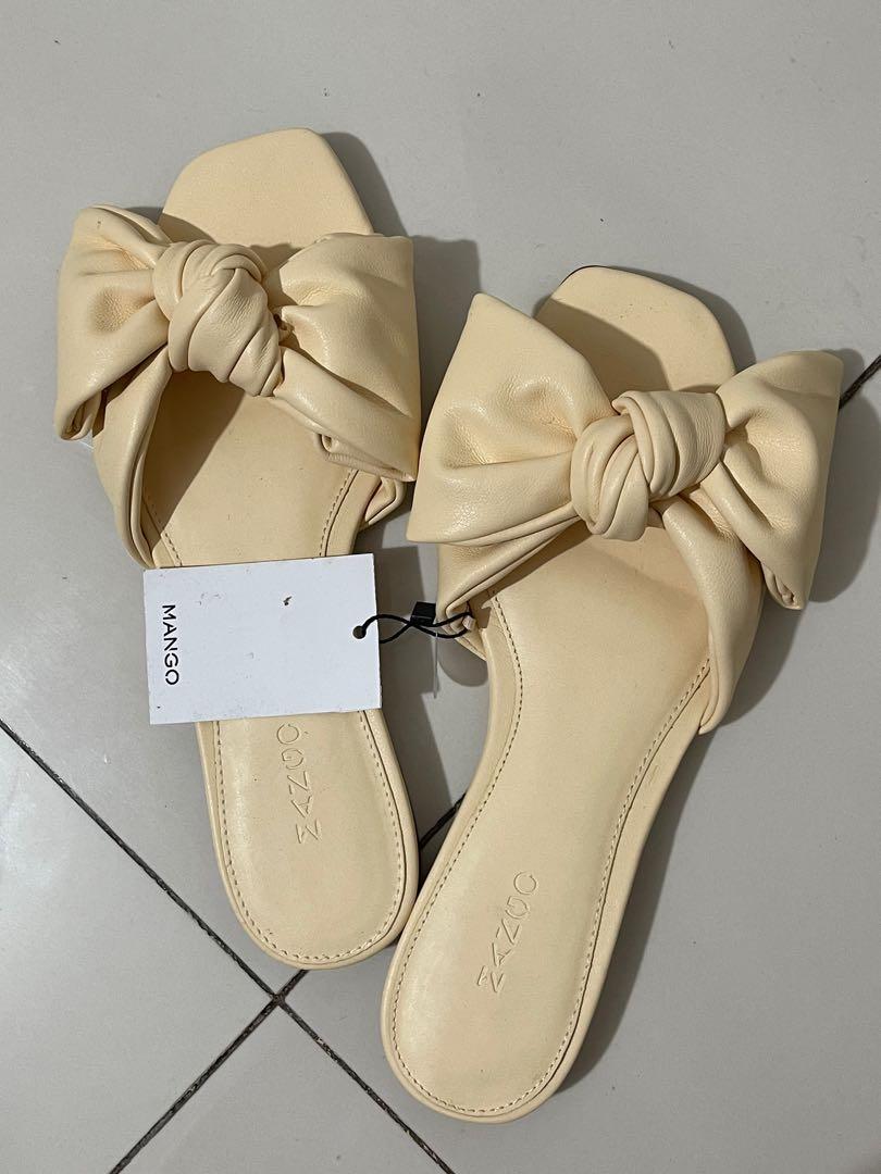 NEW MANGO KNOT FLAT SANDALS Fesyen Wanita Sepatu di Carousell