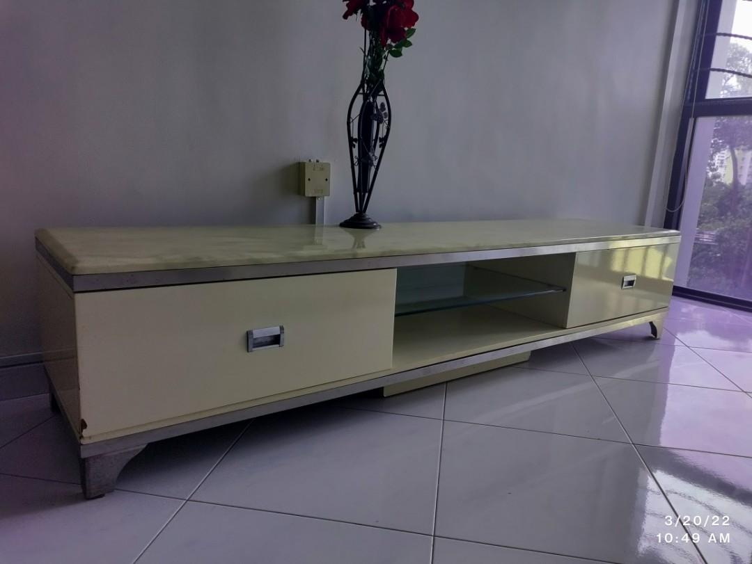 NOT AVAILABLE Marble top TV console, Furniture & Home Living