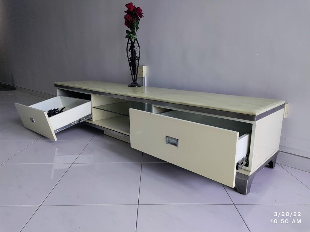 NOT AVAILABLE Marble top TV console, Furniture & Home Living