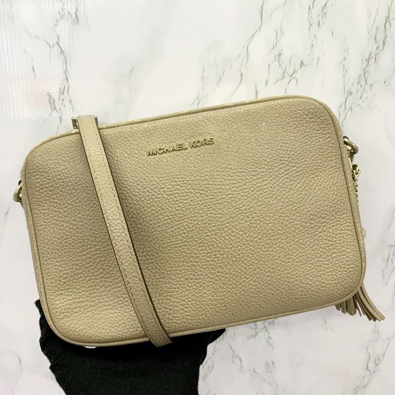 MICHAEL KORS BEIGE LEATHER FRINGE SHOULDER BAG 217025793