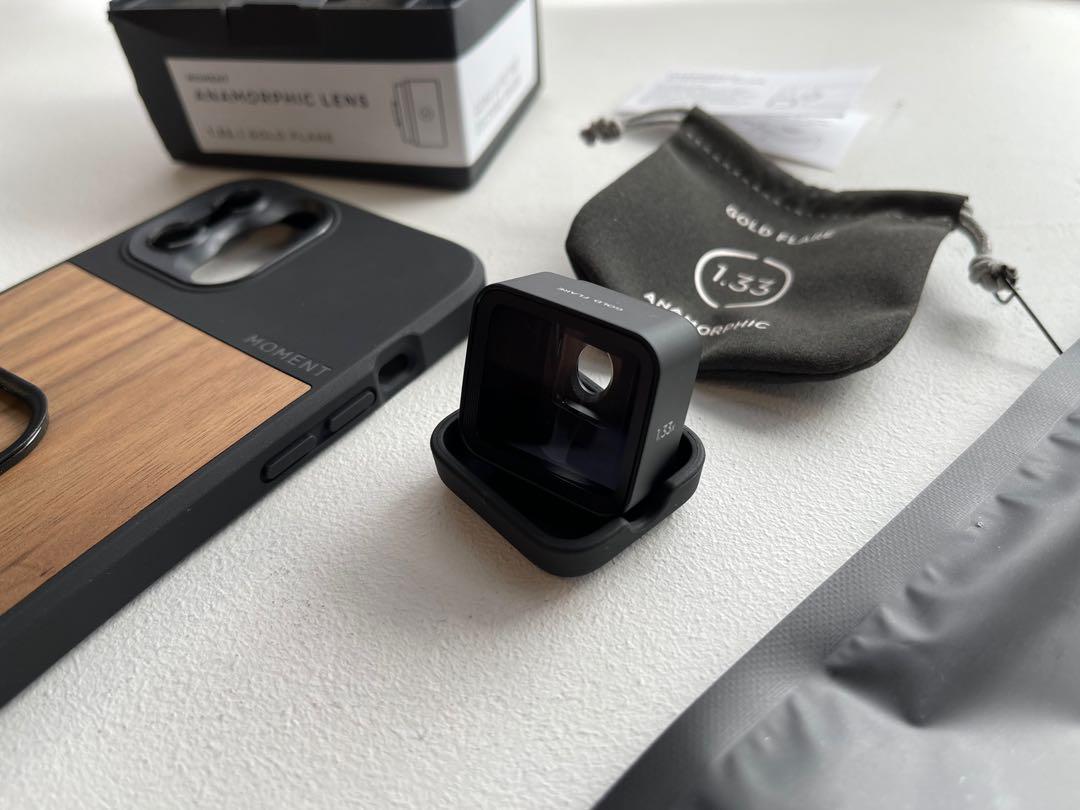 Moment Anamorphic gold flare lens + iphone 12 pro max case, Photography