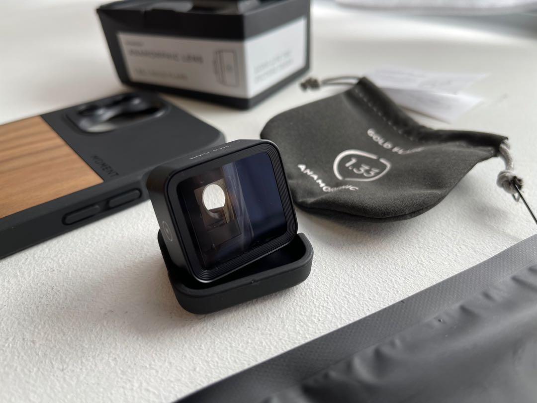 Moment Anamorphic gold flare lens + iphone 12 pro max case, Photography