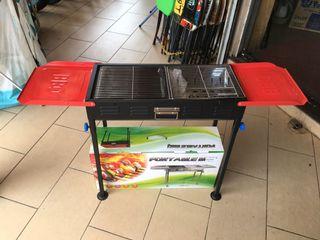 New BBQ Portable Grill With Tray & Adjustable Height Length 120cm X Width 31cm X Height 65cm W73