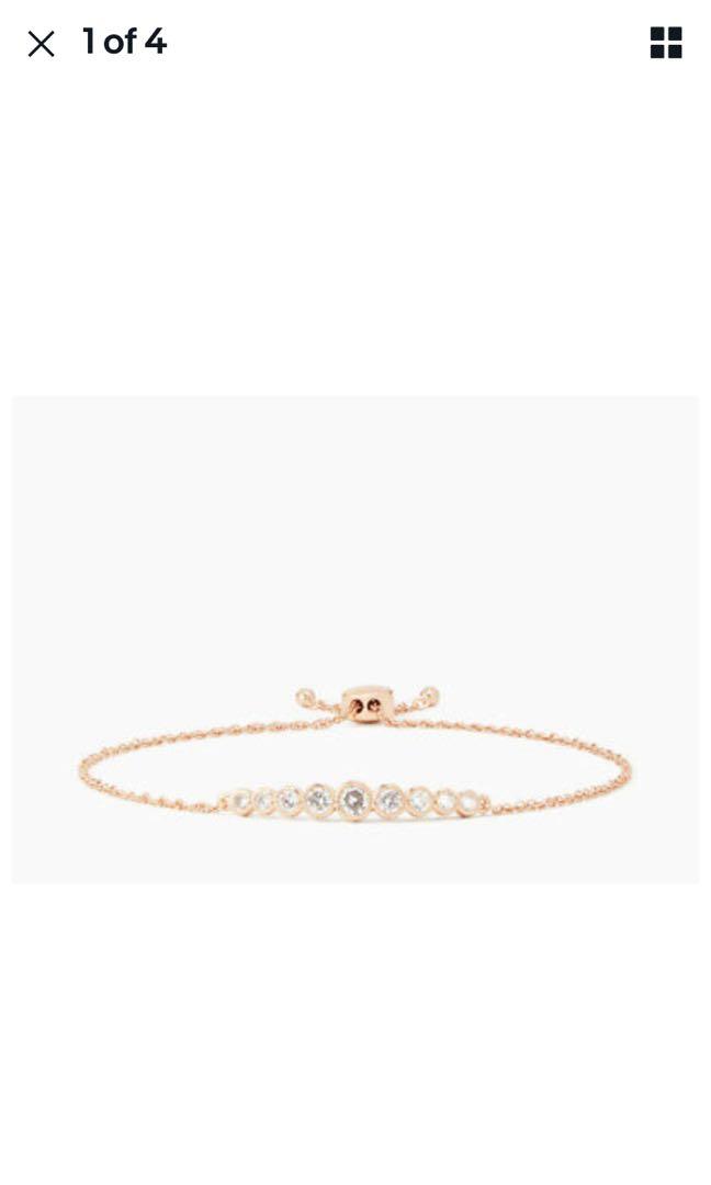 New Kate Spade FULL CIRCLE Slider Cubic Zirconia Bracelet Rosegold