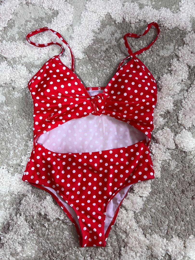 One piece red swimsuit, Women's Fashion, Swimwear, Bikinis & Swimsuits on Carousell
