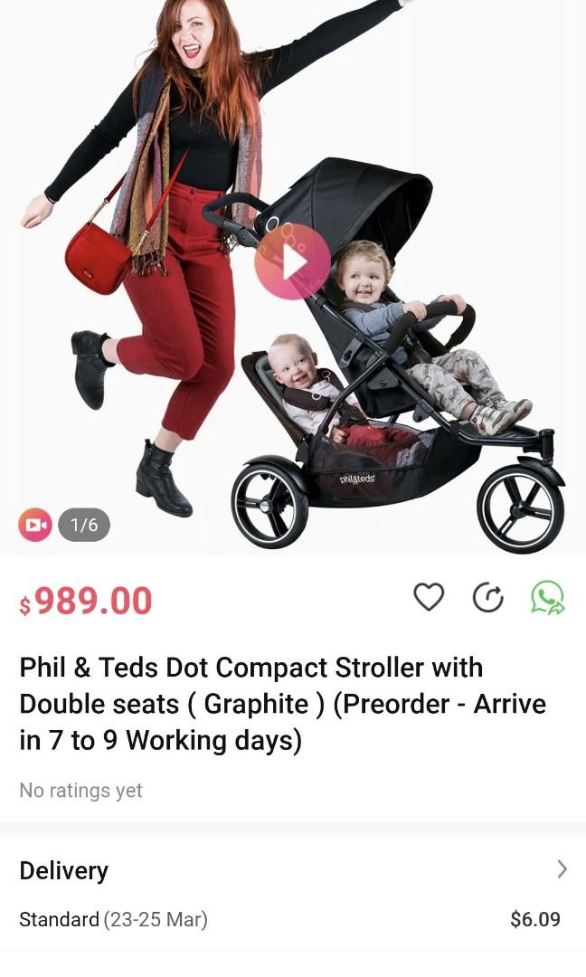 Phil teds store double jogging stroller